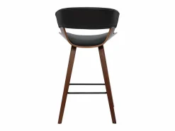 Sale Miliboo Taburete de cocina de diseño negro con madera oscura 65 cm SYRAH Marru00f3n