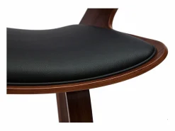 Sale Miliboo Taburete de cocina de diseño negro con madera oscura 65 cm SYRAH Marru00f3n