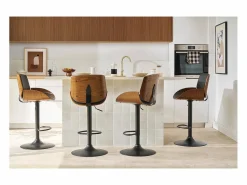 Miliboo Taburete de cocina regulable y madera clara VESPER