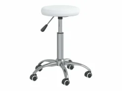 Outlet Taburete de masaje cuero sintético ES11149 Blanco
