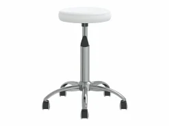 Outlet Taburete de masaje cuero sintético ES11149 Blanco