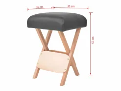 Best Taburete de masaje plegable 12 cm grosor y 2 cabezales ES31038 Negro