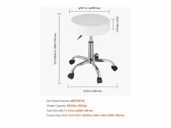 Sale Taburete de Oficina SucceBuy Taburete con Ruedas Redondo , Altura Ajustable, Giratorio, Capacidad de 204KG Taburete De Oficina