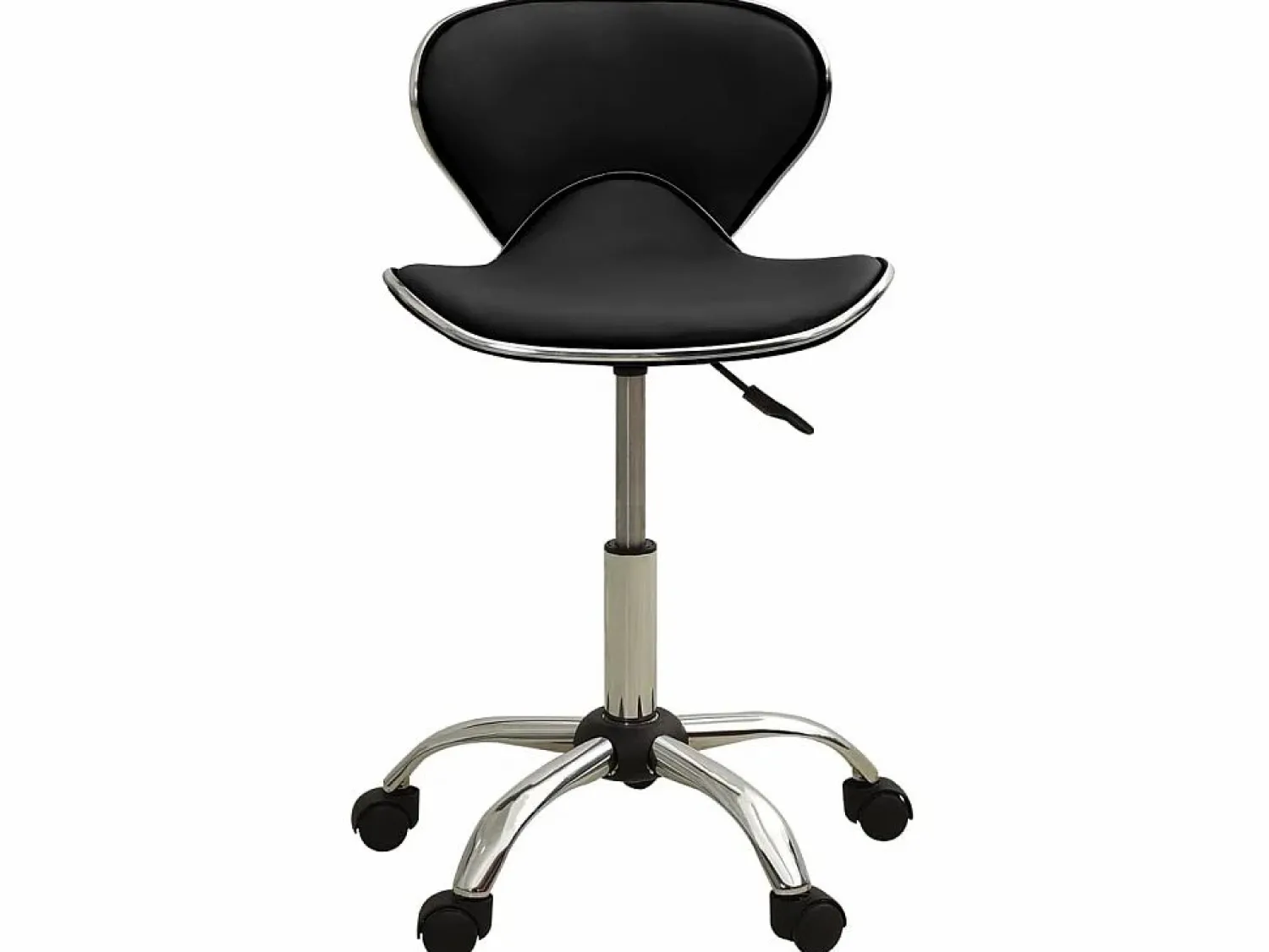 Discount Taburete de salón Spa Stool Black Faux Leather ES15287 Negro
