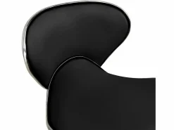Discount Taburete de salón Spa Stool Black Faux Leather ES15287 Negro