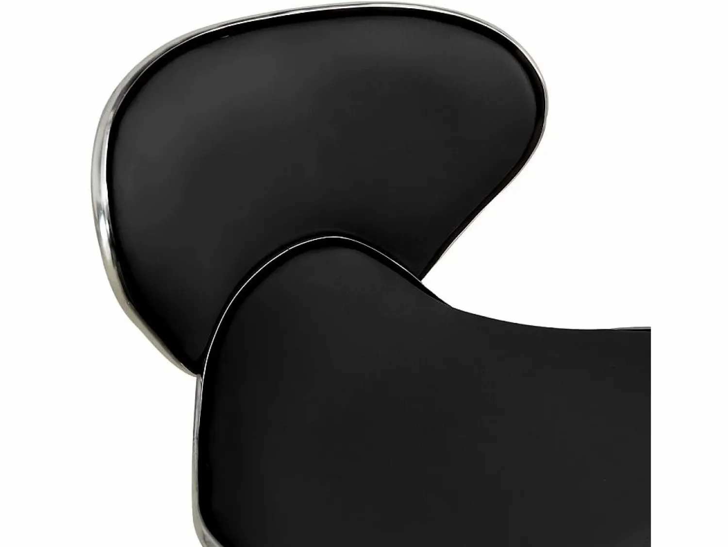 Discount Taburete de salón Spa Stool Black Faux Leather ES15287 Negro