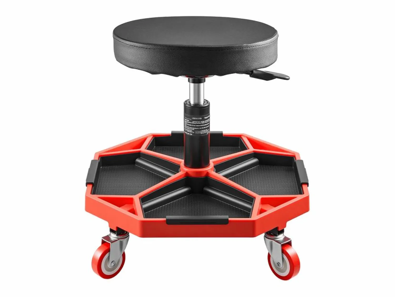 Sale Taburete de Taller, SucceBuy Taburete de Taller Móvil, Asiento de Mecánico con Ruedas, Capacidad 136 kg para Reparación y Mantenimiento de Automóviles, y Rojo Negro