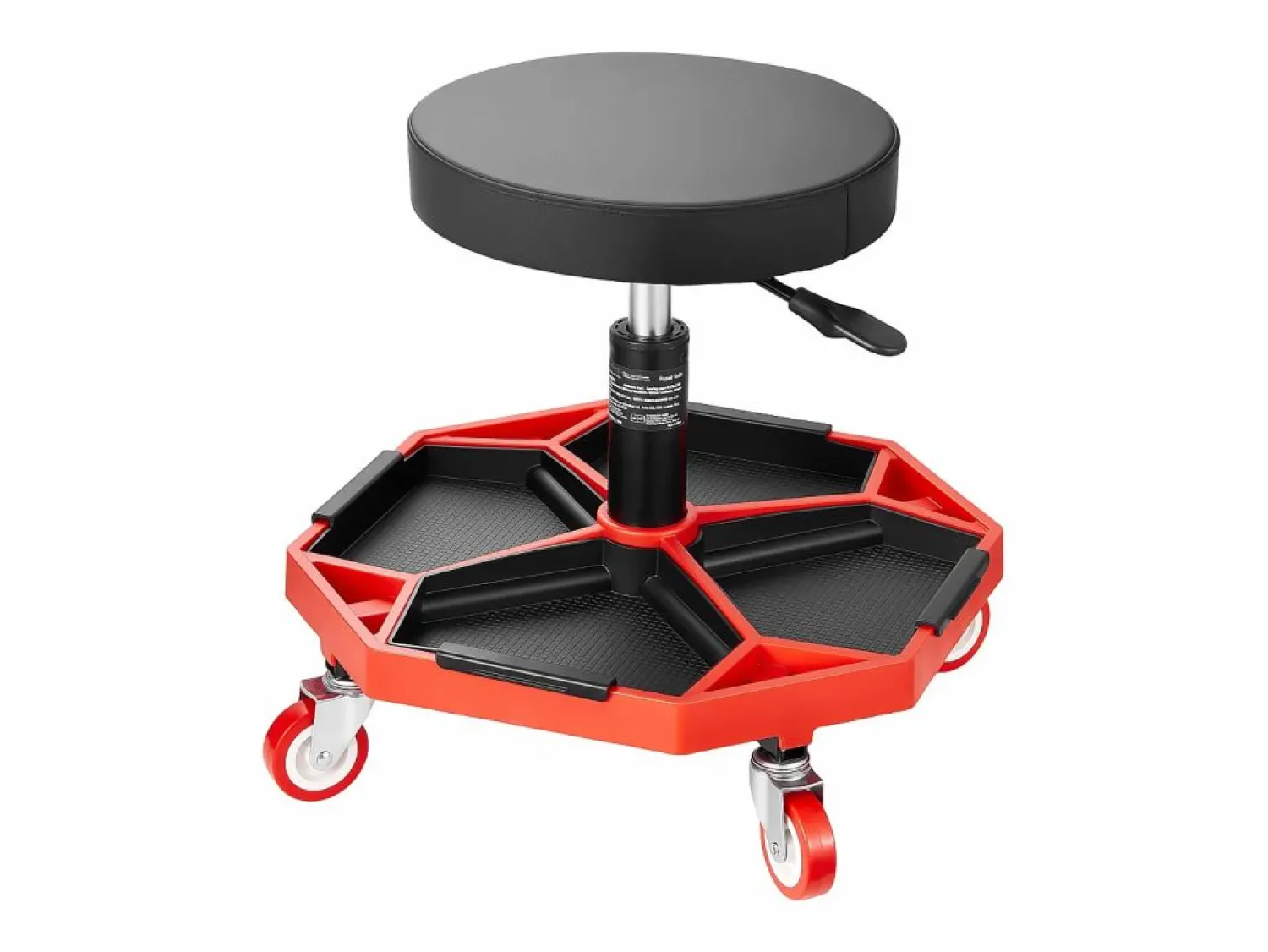 Sale Taburete de Taller, SucceBuy Taburete de Taller Móvil, Asiento de Mecánico con Ruedas, Capacidad 136 kg para Reparación y Mantenimiento de Automóviles, y Rojo Negro
