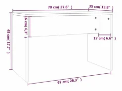 Discount vidaxl Taburete de tocador contrachapada marrón roble 70x35x45 cm Color natural claro