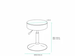 Hot Taburete de trabajo, asiento redondo de cuero sintético, acolchado con espuma de alta densidad, giratorio, altura ajustable YU Taburete De Oficina
