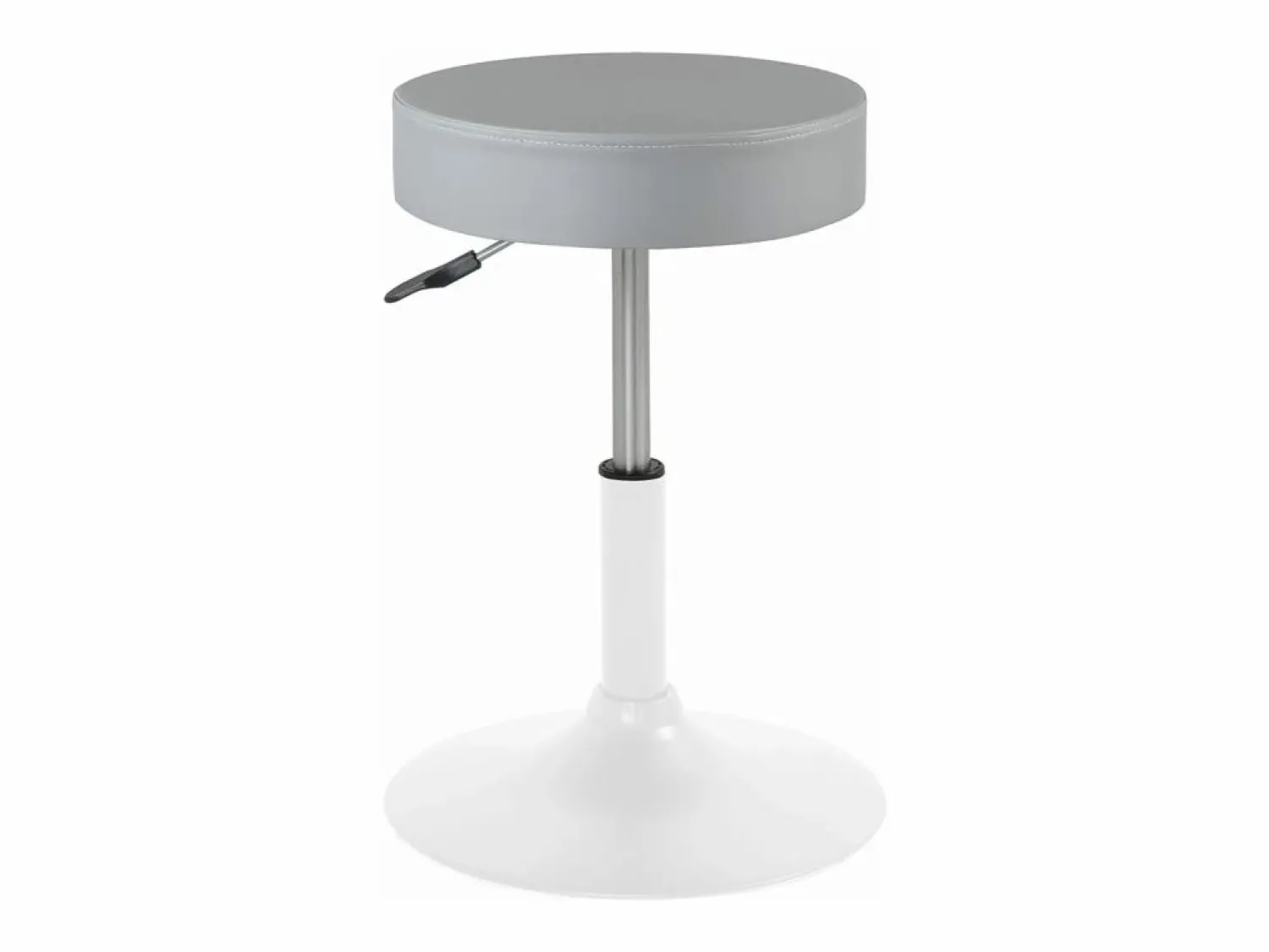 Discount Kayelles Taburete de trabajo de cuero sintético redondo, acolchado de espuma de alta densidad, giratorio, altura ajustable YU (gris blanco) Gris / Blanco