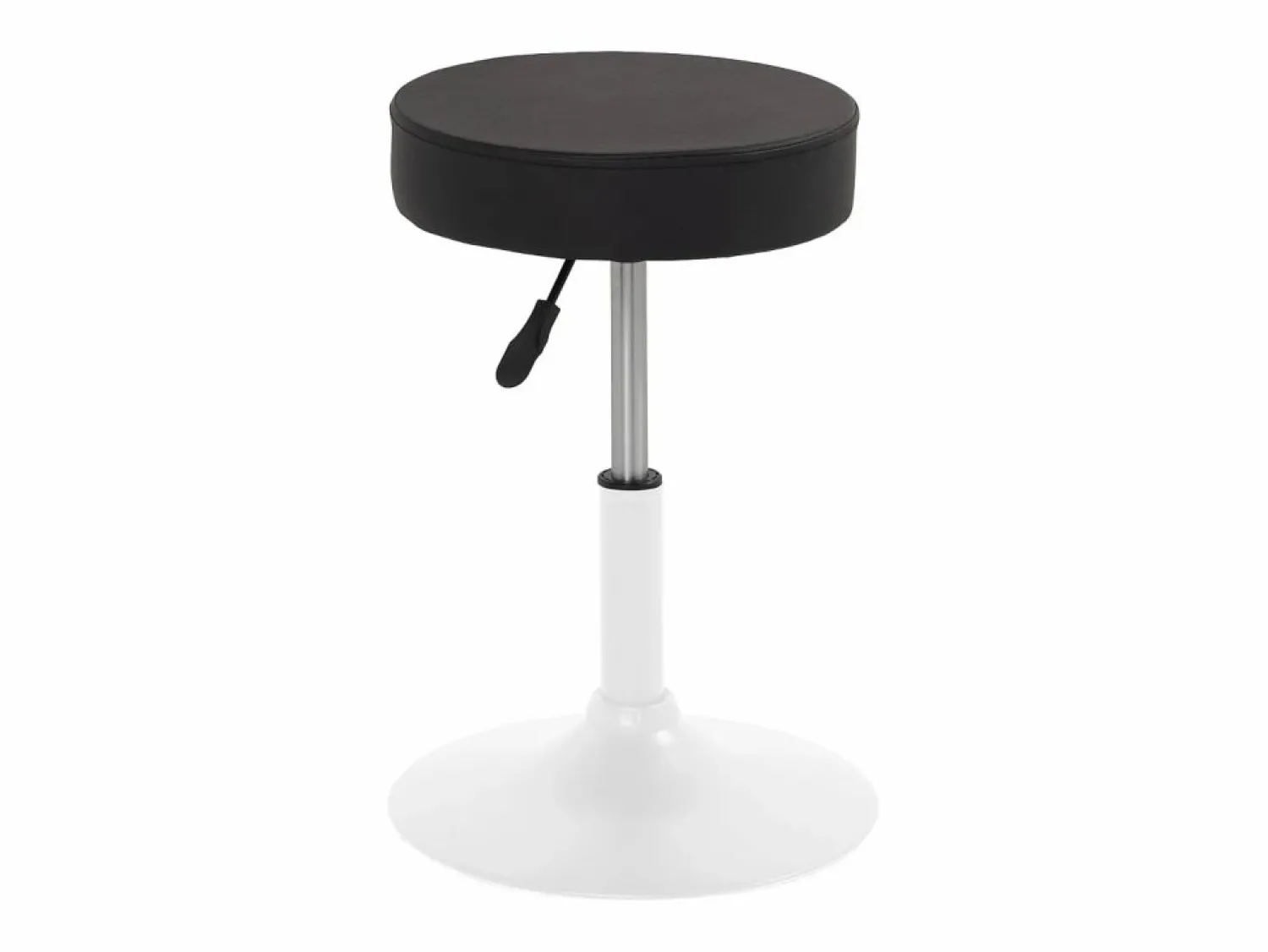 Sale Kayelles Taburete de trabajo de cuero sintético redondo, acolchado de espuma de alta densidad, giratorio, altura ajustable YU (negro blanco) Negro / Blanco
