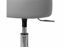 Discount ML-DESIGN Taburete de trabajo redondo de cuero regulable en altura Gris claro