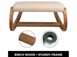 Sale Taburete Ergonómico de Rodillas, SucceBuy, de Madera, con Balanceo y Corrector de Postura para Oficina y Hogar. Blanco roto
