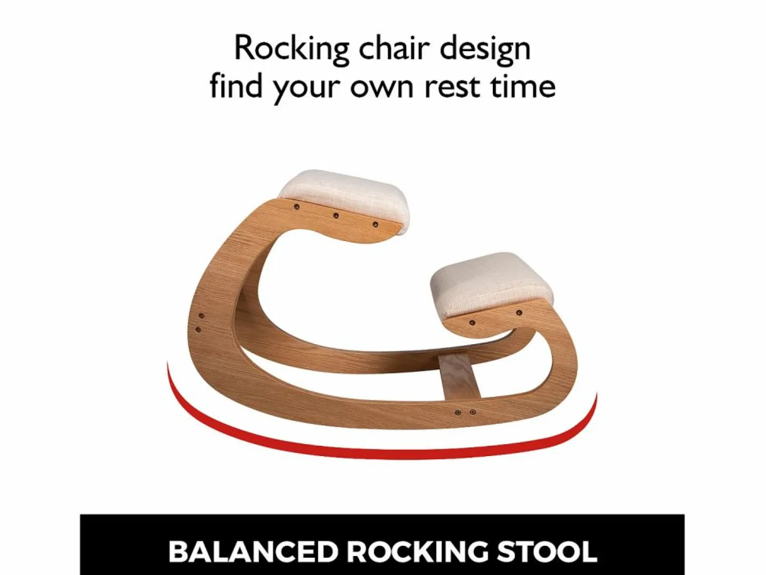 Sale Taburete Ergonómico de Rodillas, SucceBuy, de Madera, con Balanceo y Corrector de Postura para Oficina y Hogar. Blanco roto