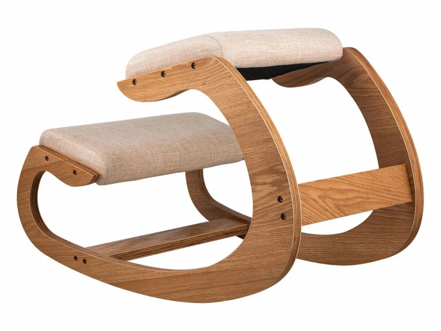 Sale Taburete Ergonómico de Rodillas, SucceBuy, de Madera, con Balanceo y Corrector de Postura para Oficina y Hogar. Blanco roto