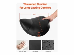 Discount Taburete Ergonómico Tipo Silla de Montar, SucceBuy, Ajustable, de Cuero Sintético con Ruedas, Color Taburete De Oficina