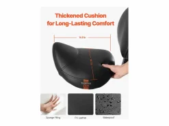 Taburete Ergonómico Tipo Silla de Montar, SucceBuy, con Respaldo de Piel Sintética, Altura Ajustable, Color