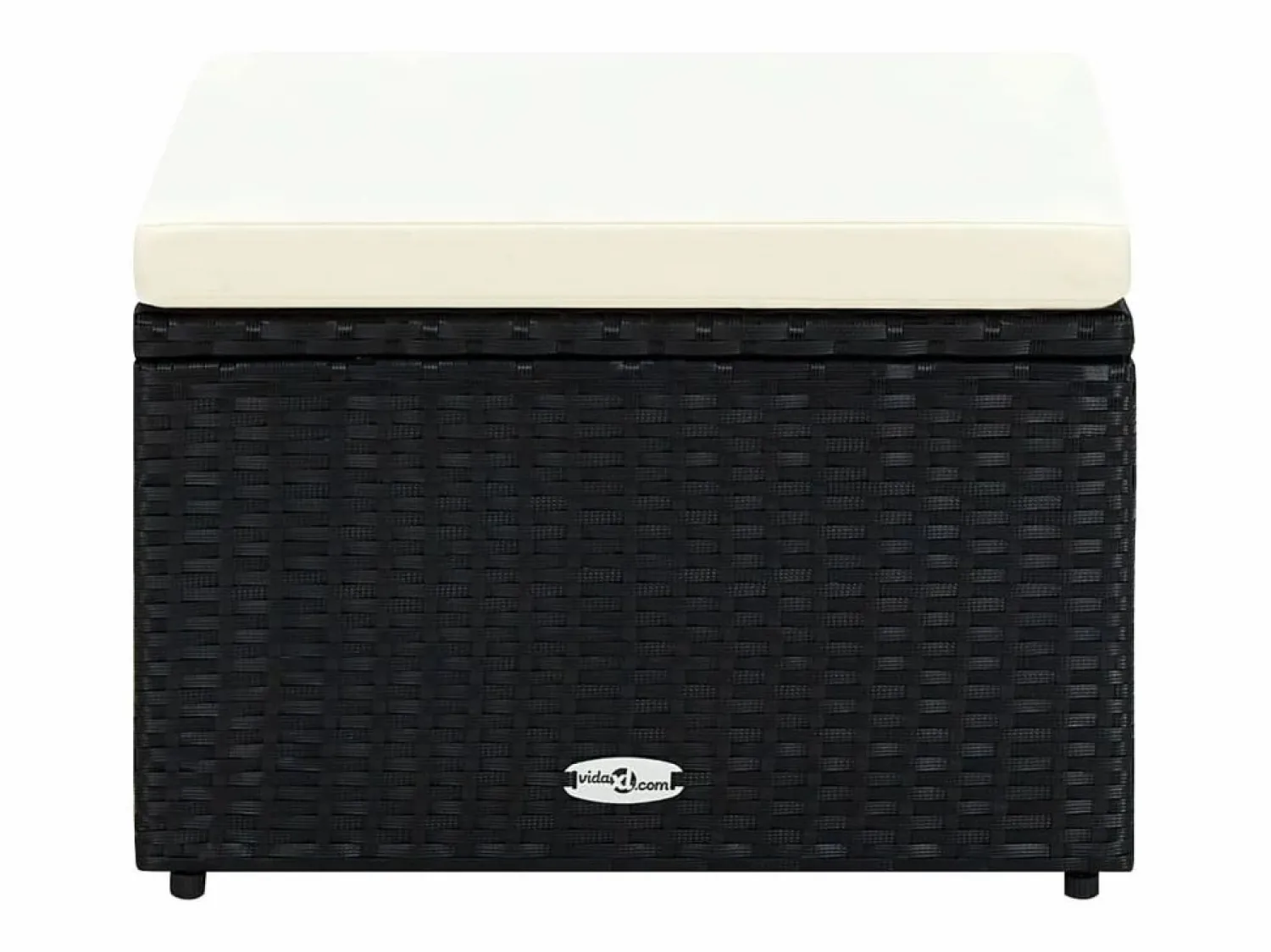 Discount Taburete otomana poli ratán 53x53x30 cm ES951357 Negro