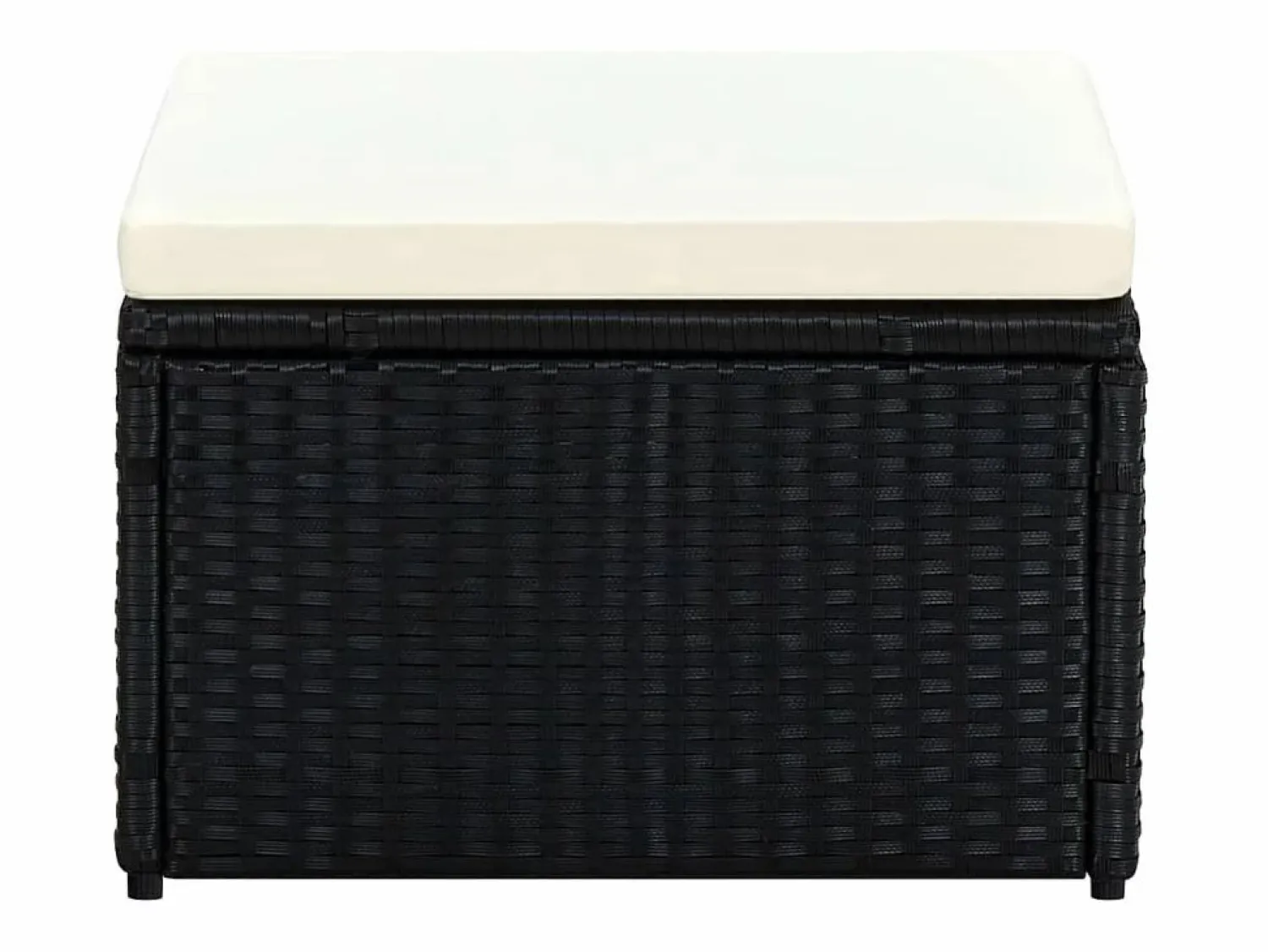 Discount Taburete otomana poli ratán 53x53x30 cm ES951357 Negro