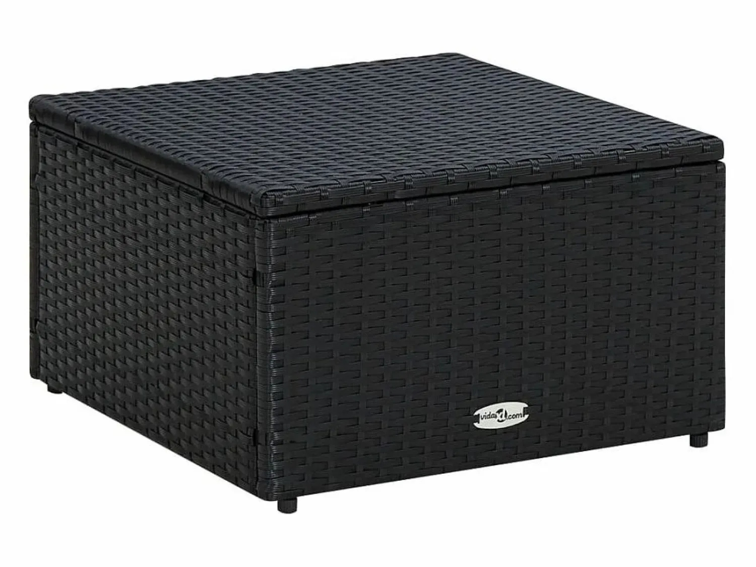 Discount Taburete otomana poli ratán 53x53x30 cm ES951357 Negro