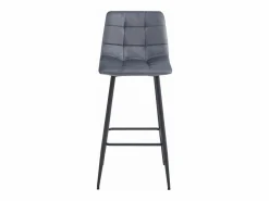 Sale Taburete Valora TEOTO, terciopelo gris oscuro, patas negras (x2) Gris antracita