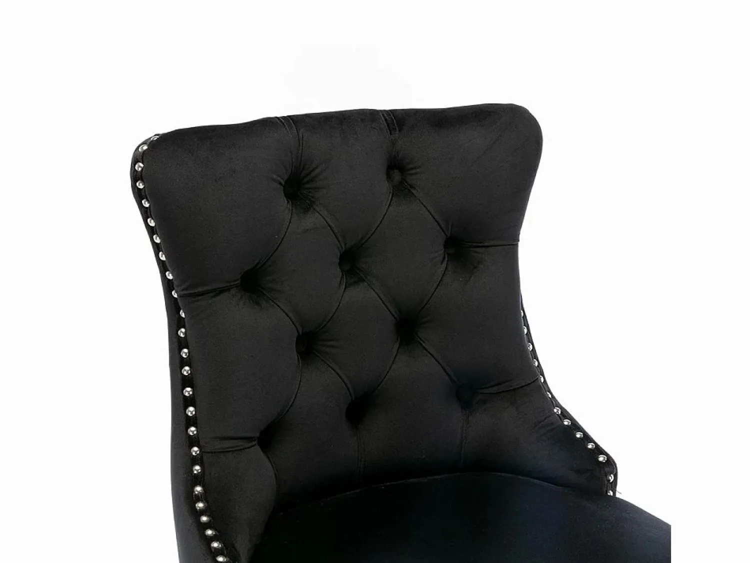KOMHTOM Taburetes de bar tapizados, juego de 2. Con remaches decorativos y patas de madera. Adornos cromados con remaches. Tapizado de terciopelo .