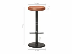 vidaxl Taburetes de barra de cocina 2 uds cuero auténtico marrón