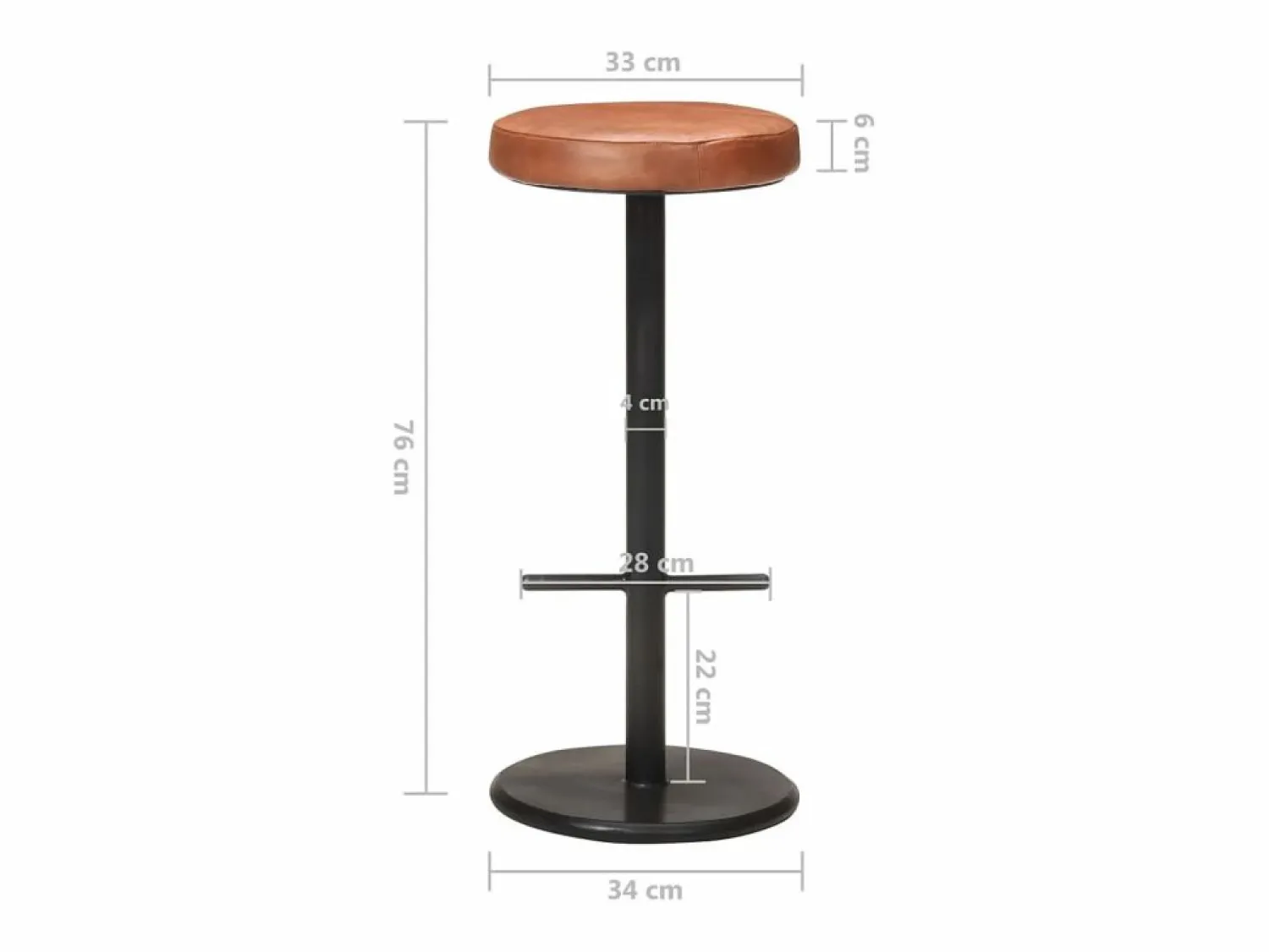 vidaxl Taburetes de barra de cocina 2 uds cuero auténtico marrón
