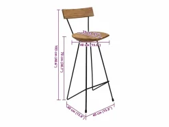 Discount Taburetes de cocina 2 unidades madera maciza de teca Taburete Alto