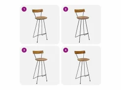 Discount Taburetes de cocina 2 unidades madera maciza de teca Taburete Alto