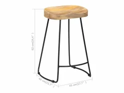 vidaxl Taburetes de cocina gavin 2 unidades madera maciza de mango