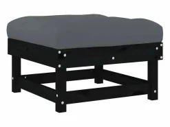 Best Taburetes de jardín con cojines 2 uds madera maciza pino Reposapiés