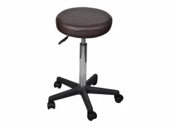 Taburetes de oficina 2 uds cuero sintético marrón ES456947 Marru00f3n