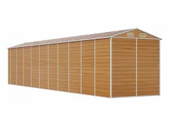 Discount Garden Furniture Tampa Caseta de jardín acero galvanizado marrón claro 191x895x198 cm Marru00f3n