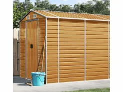 Clearance Tampa Caseta de jardín acero galvanizado marrón claro 191x980x198 cm Caseta De Jardín