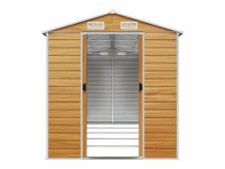 Clearance Tampa Caseta de jardín acero galvanizado marrón claro 191x470x198 cm Caseta De Jardín