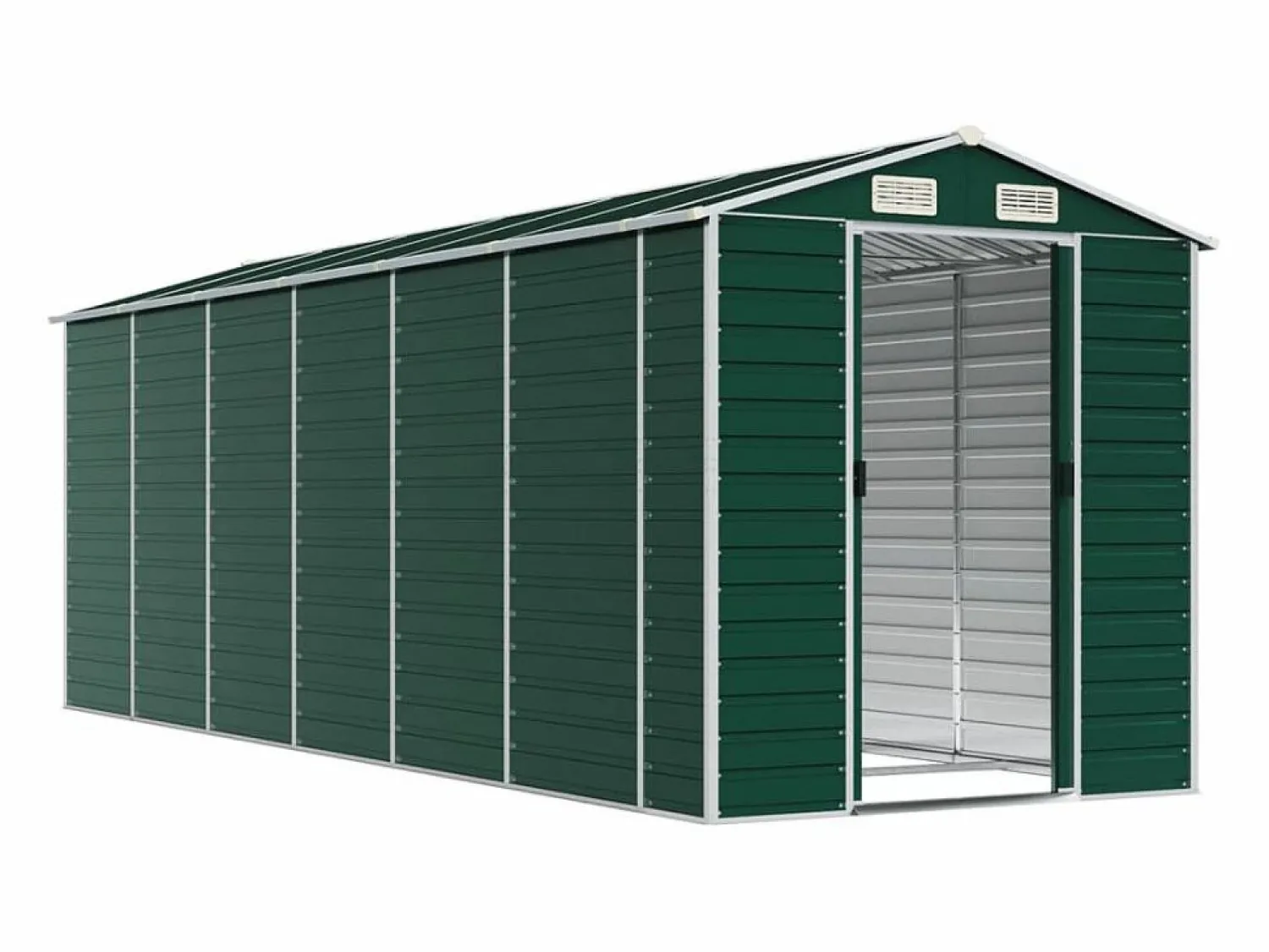 Hot Tampa Cobertizo de jardín acero galvanizado 191x555x198 cm Caseta De Jardín