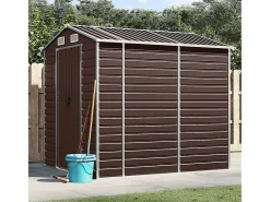 Discount Tampa Cobertizo de jardín acero galvanizado marrón 191x215x198 cm Caseta De Jardín
