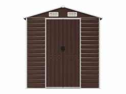 Discount Tampa Cobertizo de jardín acero galvanizado marrón 191x215x198 cm Caseta De Jardín