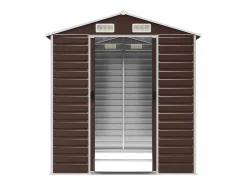 Discount Tampa Cobertizo de jardín acero galvanizado marrón 191x215x198 cm Caseta De Jardín