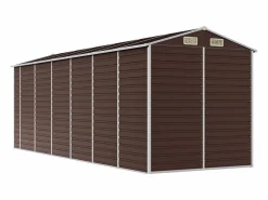 Online Tampa Cobertizo de jardín acero galvanizado marrón 191x555x198 cm Caseta De Jardín