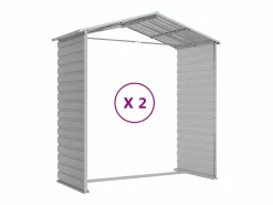 Discount Garden Furniture Tampa Cobertizo de jardín acero galvanizado claro 191x215x198 cm Gris