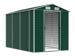 Online Garden Furniture Tampa Cobertizo de jardín acero galvanizado 191x300x198 cm Verde