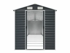 Discount Garden Furniture Tampa Cobertizo de jardín acero galvanizado antracita 191x980x198 cm Marru00f3n