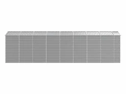 New Tampa Cobertizo de jardín acero galvanizado claro 191x725x198 cm Caseta De Jardín