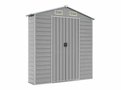 New Tampa Cobertizo de jardín acero galvanizado claro 191x725x198 cm Caseta De Jardín