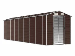 Clearance Garden Furniture Tampa Cobertizo de jardín acero galvanizado marrón 191x725x198 cm Marru00f3n