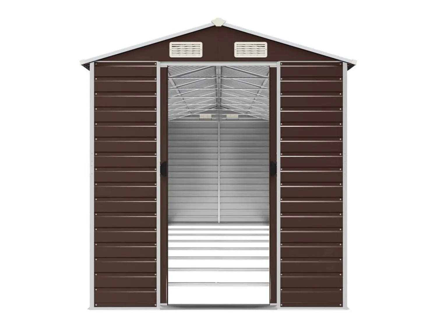Clearance Garden Furniture Tampa Cobertizo de jardín acero galvanizado marrón 191x725x198 cm Marru00f3n