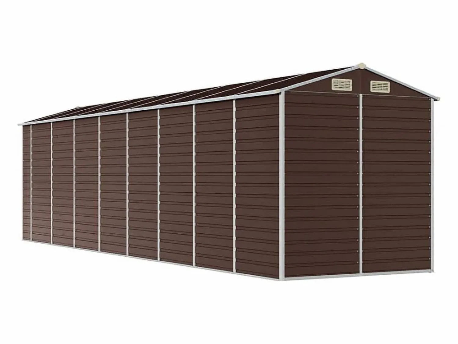 Clearance Garden Furniture Tampa Cobertizo de jardín acero galvanizado marrón 191x725x198 cm Marru00f3n